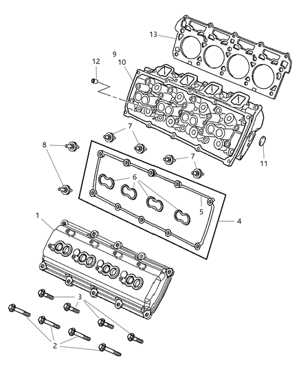 2007 Dodge Magnum Head-Cylinder Diagram for 5170621AA