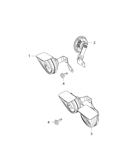 2016 Ram 2500 Horn Diagram for 68229241AA