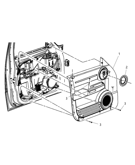 2011 Dodge Nitro Panel-Front Door Trim Diagram for 5KF442DVAF