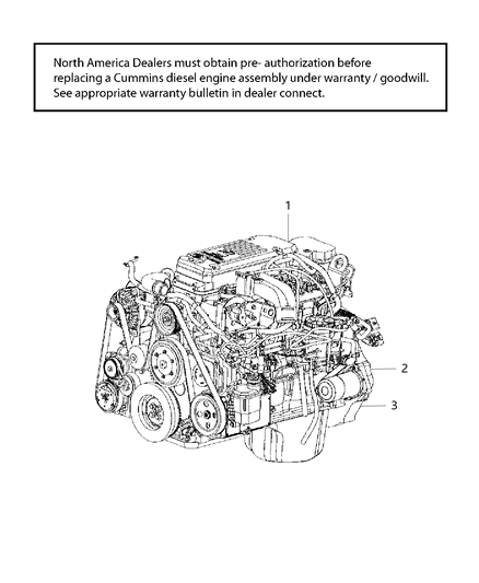 2015 Ram 3500 Cab Chassis Engine Assembly & Service Diagram 3