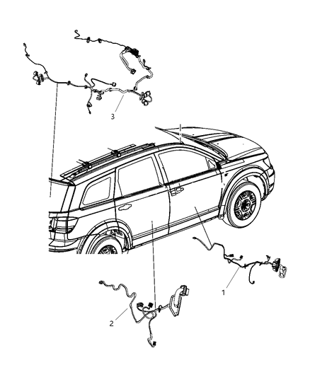 2010 Dodge Journey Wiring-Rear Door Diagram for 5084013AE