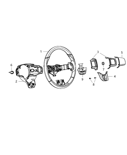 2012 Dodge Dart Plug-Steering Wheel Cover Diagram for 5LP44LA8AA