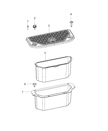 2021 Ram 1500 Cargo Covers, Bins And Organizers Diagram 2