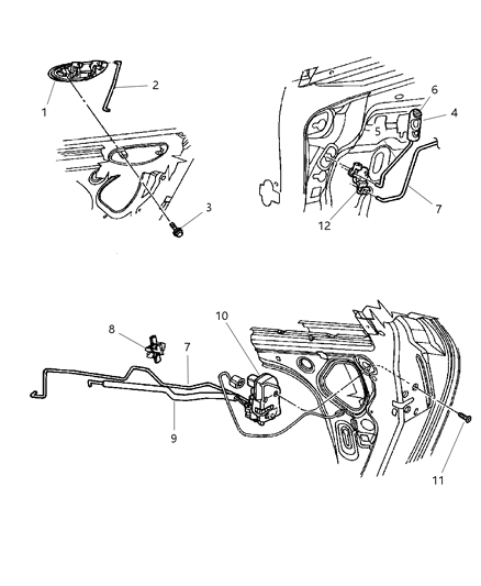 2004 Dodge Intrepid Handle-Rear Door Exterior Diagram for LF05SW1AE