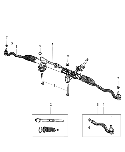 2013 Jeep Grand Cherokee Gear Rack & Pinion Diagram