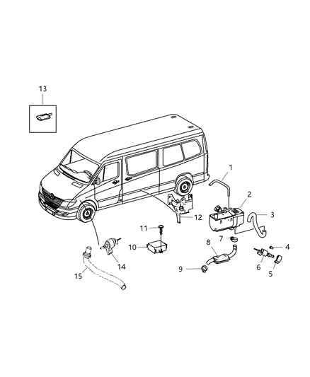 2008 Dodge Sprinter 2500 Auxiliary Warm Water Heater Mounting Diagram