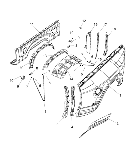 2016 Ram 3500 Panel-Box Side Inner Diagram for 68249625AA