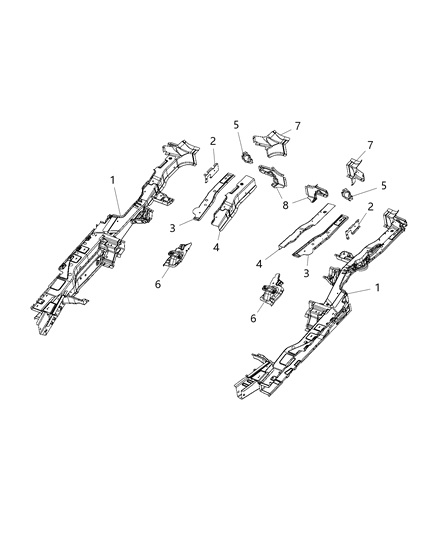 2020 Chrysler Pacifica GUSSET-Rear Rail Diagram for 68226871AB