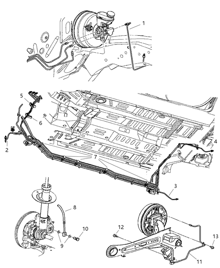 2001 Chrysler PT Cruiser Lines & Hoses, Brake Diagram 2