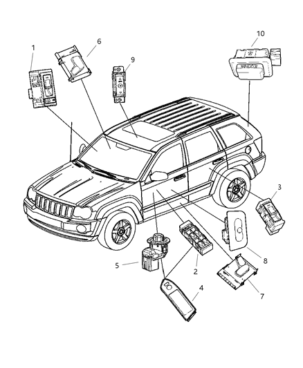 2005 Jeep Grand Cherokee Bezel-Switch Diagram for 5191110AA