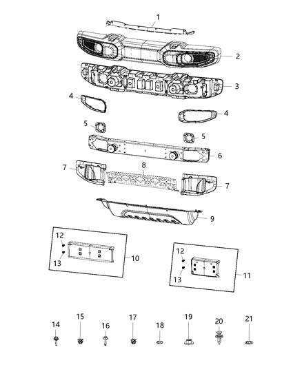 2020 Jeep Wrangler Bumper, Front Diagram 2