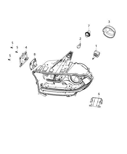 2020 Dodge Durango Parts, Headlamp Service Diagram 3