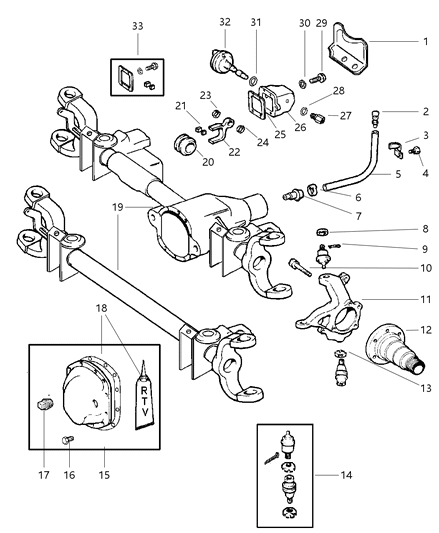 2000 Dodge Ram 3500 Front Axle Housing Diagram