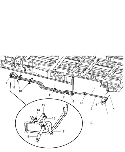 2001 Dodge Grand Caravan Bracket-Aux A/C And Heater Line Diagram for 5066526AA