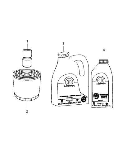 2010 Dodge Ram 1500 Engine Oil , Engine Oil Filter , Adapter And Splash Guard Diagram 1