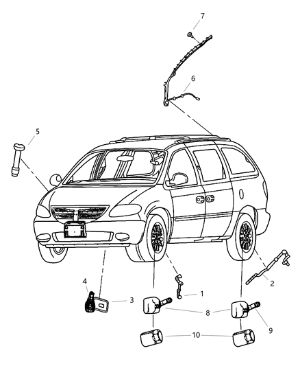 2003 Dodge Grand Caravan Sensors - Body Diagram