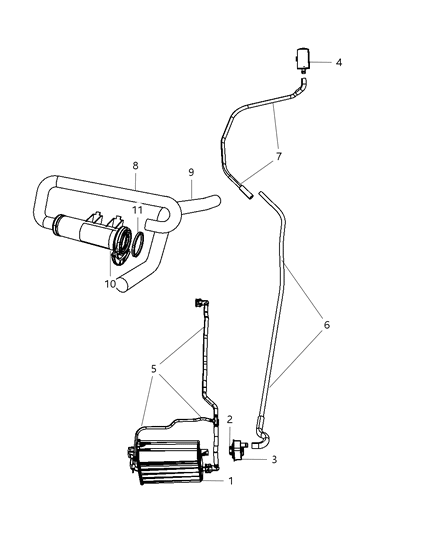 2009 Dodge Durango Vapor Canister & Leak Detection Pump Diagram