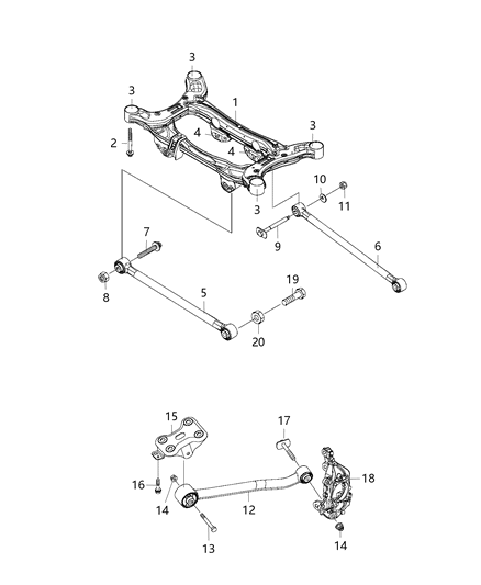 2020 Jeep Compass Crossmember, Rear Diagram 2