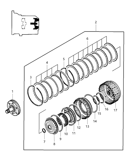 2002 Chrysler Sebring Spring-UNDERDRIVE Piston Diagram for MD756444