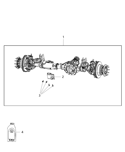 2019 Ram 4500 Axle-Front Complete Diagram for 68258776AD