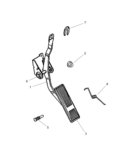 2002 Jeep Grand Cherokee BUSHING-Accelerator Pedal Diagram for 52078653