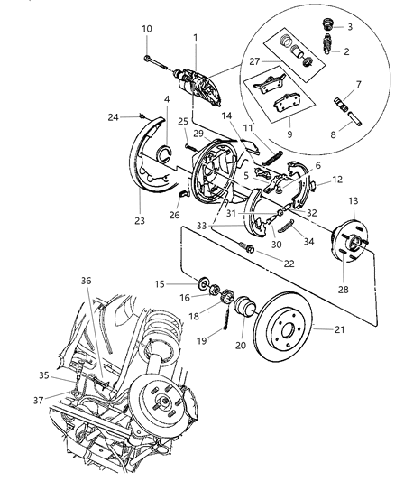 2001 Chrysler 300M Sensor-Anti-Lock Brakes Diagram for 4779053AB