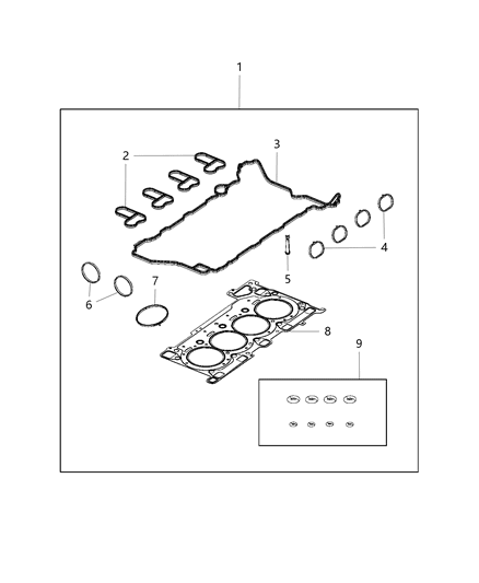 2020 Jeep Wrangler Gasket-Cylinder Head Cover Diagram for 5048234AA