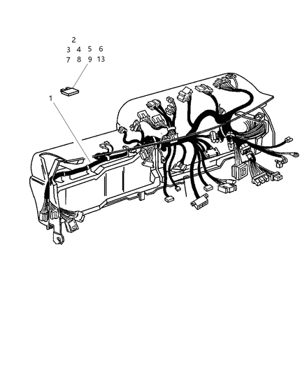 2001 Dodge Ram 2500 Quad & Club Cab Wiring - Instrument Panel Diagram