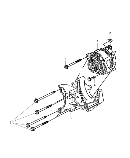 2000 Dodge Ram 1500 Alternator & Mounting Diagram 3