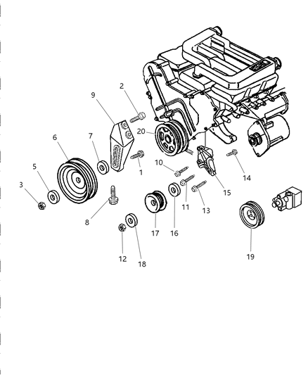 1997 Chrysler Concorde SPACER-IDLER PULLEY Diagram for 4792287