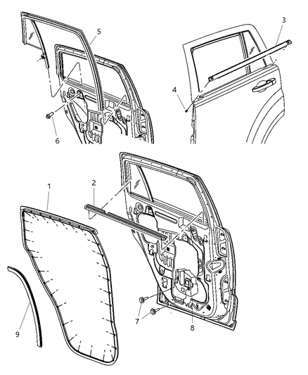 2007 Jeep Compass WEATHERSTRIP-Rear Door Belt Inner Diagram for 5074659AC