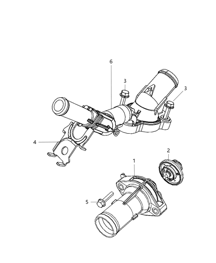 2010 Dodge Avenger Thermostat & Related Parts Diagram 4