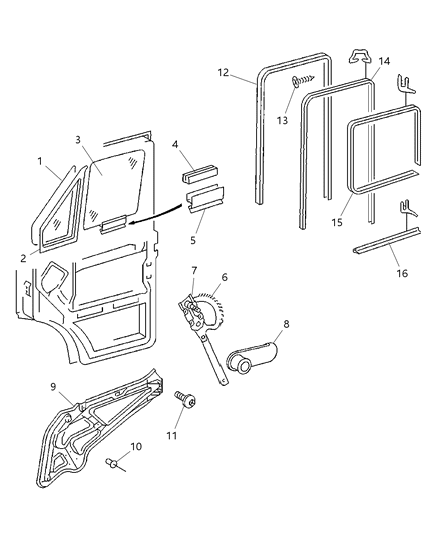 2002 Dodge Sprinter 2500 Window Regulator Motor Diagram for 5133522AA