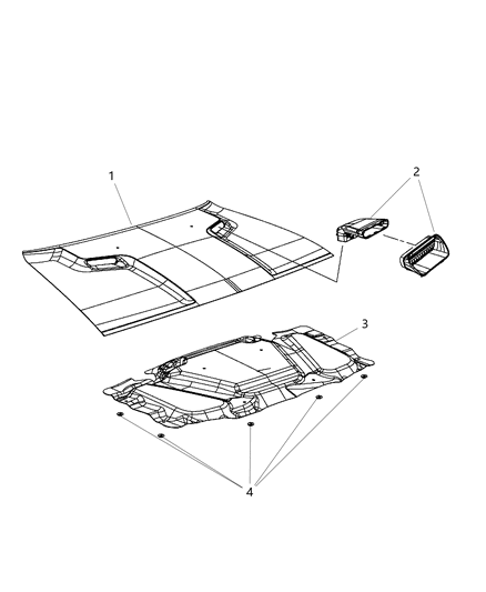 2011 Dodge Challenger Hood & Related Parts Diagram