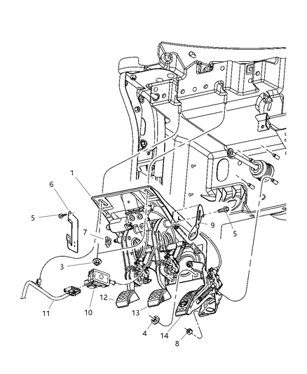 2004 Dodge Viper Clutch Pedal Diagram