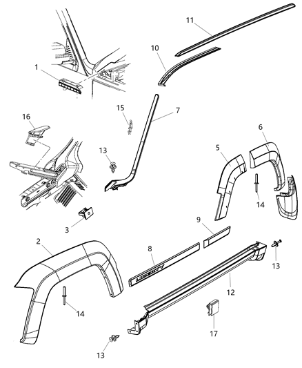 2011 Jeep Liberty APPLIQUE-Front Door Diagram for 5KV86XS9AA