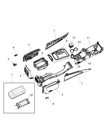 2012 Dodge Durango Bezel-Gear Shift Indicator Diagram for 1KS29BD3AD