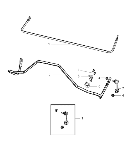 2008 Dodge Caliber Stabilizer Bar - Rear Diagram