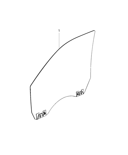 2020 Ram 5500 Glass, Front Door Diagram 1