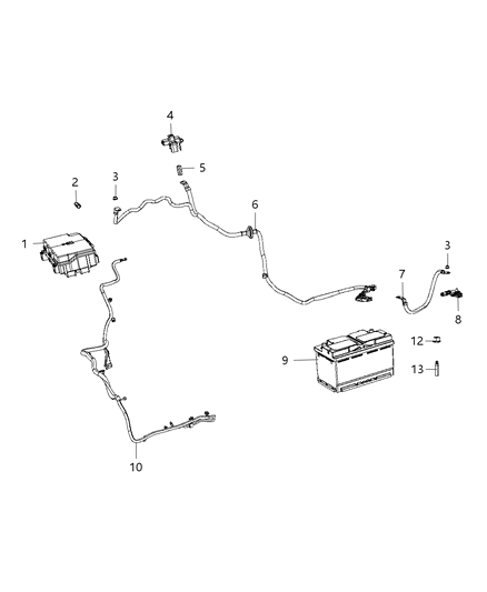 2019 Jeep Grand Cherokee Battery Positive Wiring Diagram for 68252099AC