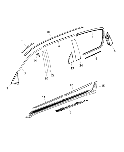 2017 Chrysler Pacifica Molding-Front Door Diagram for 68228675AA