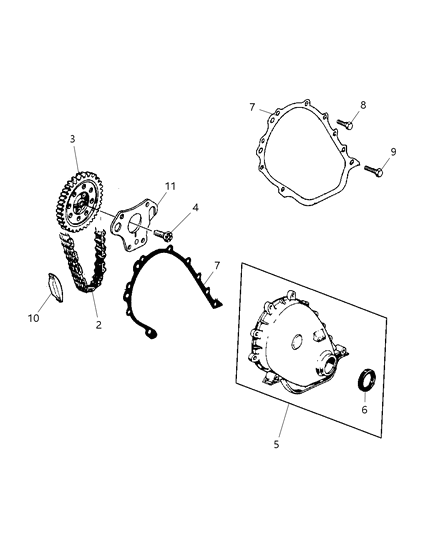 2004 Jeep Grand Cherokee Timing Belt & Cover Diagram 1