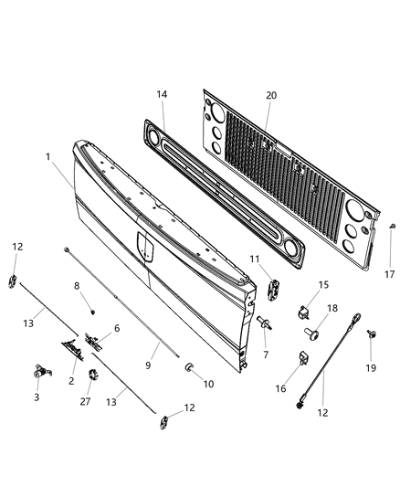 2019 Ram 3500 Tailgate Diagram