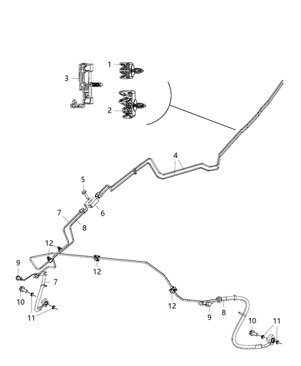 2020 Ram 1500 New Style Brake Tubes & Hoses, Rear Diagram