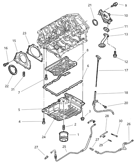 2002 Dodge Intrepid Rotor-Oil Pump Diagram for 5003888AA