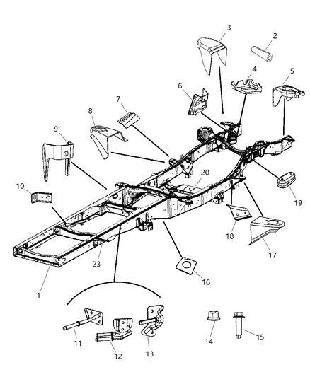 2007 Dodge Ram 3500 Bracket-Cab Diagram for 52122062AA