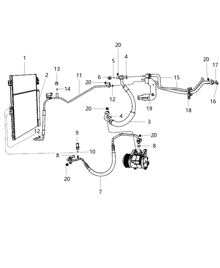 2020 Jeep Grand Cherokee A/C Plumbing Diagram 1