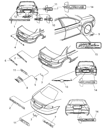 2006 Dodge Stratus Nameplates Diagram