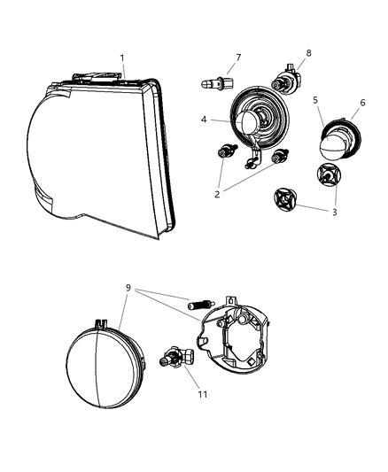 2007 Chrysler Aspen Lamp-Headlamp Park And Turn Diagram for 55078020AG