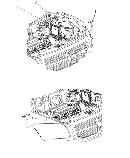 2007 Dodge Caliber Engine Compartment Diagram